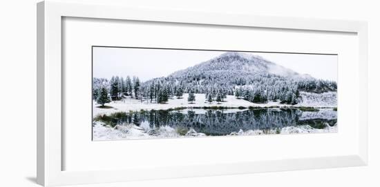 Yellowstone National Park, Wyoming, USA. Floating Island Lake surrounded by fresh Autumn snowfall.-Janet Horton-Framed Photographic Print