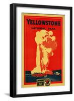 Yellowstone, Old Faithful Advertising Poster - Yellowstone National Park-Lantern Press-Framed Art Print