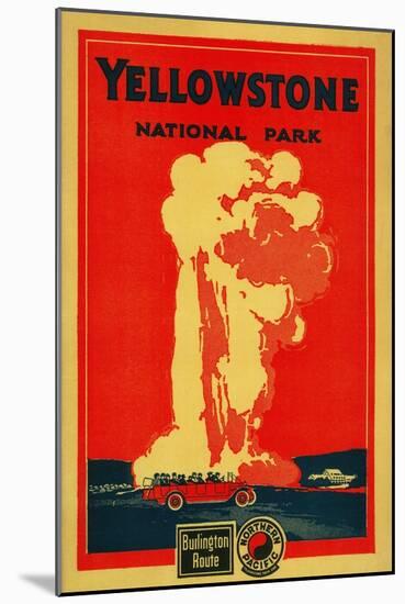 Yellowstone, Old Faithful Advertising Poster - Yellowstone National Park-Lantern Press-Mounted Art Print