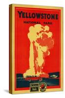 Yellowstone, Old Faithful Advertising Poster - Yellowstone National Park-Lantern Press-Stretched Canvas