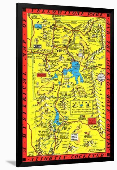 Yellowstone Park Map-null-Framed Art Print