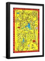 Yellowstone Park Map-null-Framed Art Print