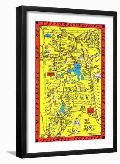 Yellowstone Park Map-null-Framed Art Print