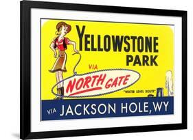 Yellowstone Park Via the North Gate-null-Framed Premium Giclee Print