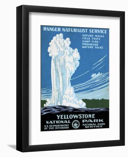 Yellowstone Poster, C1938-null-Framed Giclee Print