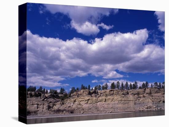 Yellowstone River at Pompeys Pillar National Historic Landmark, Billings, Montana-Connie Ricca-Stretched Canvas