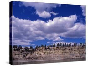 Yellowstone River at Pompeys Pillar National Historic Landmark, Billings, Montana-Connie Ricca-Stretched Canvas