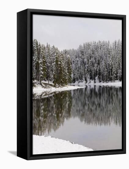 Yellowstone River in Winter, Yellowstone National Park, UNESCO World Heritage Site, Wyoming, USA-Pitamitz Sergio-Framed Stretched Canvas