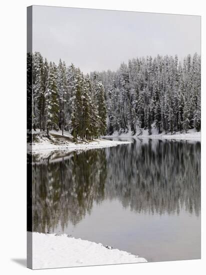 Yellowstone River in Winter, Yellowstone National Park, UNESCO World Heritage Site, Wyoming, USA-Pitamitz Sergio-Stretched Canvas