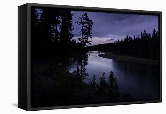 Yellowstone River Morning Silhouettes-Vincent James-Framed Stretched Canvas