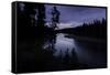 Yellowstone River Morning Silhouettes-Vincent James-Framed Stretched Canvas