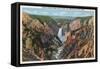 Yellowstone, WY - Grand Canyon from Artist's Point-Lantern Press-Framed Stretched Canvas