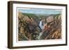 Yellowstone, WY - Grand Canyon from Artist's Point-Lantern Press-Framed Premium Giclee Print