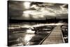 Yellowstone, Wyoming: a Wooden Path Going Through Norris Geyser Basin on a Cloudy Sunset-Brad Beck-Stretched Canvas