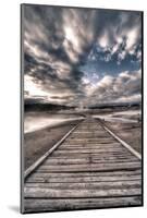 Yellowstone, Wyoming: a Wooden Path Going Through Norris Geyser Basin on a Cloudy Sunset-Brad Beck-Mounted Photographic Print