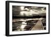 Yellowstone, Wyoming: a Wooden Path Going Through Norris Geyser Basin on a Cloudy Sunset-Brad Beck-Framed Photographic Print