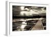 Yellowstone, Wyoming: a Wooden Path Going Through Norris Geyser Basin on a Cloudy Sunset-Brad Beck-Framed Photographic Print