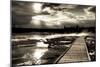 Yellowstone, Wyoming: a Wooden Path Going Through Norris Geyser Basin on a Cloudy Sunset-Brad Beck-Mounted Photographic Print