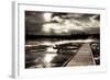 Yellowstone, Wyoming: a Wooden Path Going Through Norris Geyser Basin on a Cloudy Sunset-Brad Beck-Framed Photographic Print