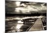 Yellowstone, Wyoming: a Wooden Path Going Through Norris Geyser Basin on a Cloudy Sunset-Brad Beck-Mounted Photographic Print