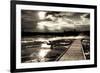 Yellowstone, Wyoming: a Wooden Path Going Through Norris Geyser Basin on a Cloudy Sunset-Brad Beck-Framed Photographic Print