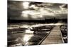 Yellowstone, Wyoming: a Wooden Path Going Through Norris Geyser Basin on a Cloudy Sunset-Brad Beck-Mounted Photographic Print