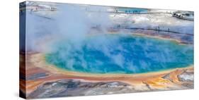 Yellowstone, Wyoming: an Overhead View of the Grand Prismatic Geyser-Brad Beck-Stretched Canvas
