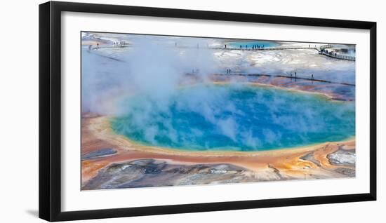 Yellowstone, Wyoming: an Overhead View of the Grand Prismatic Geyser-Brad Beck-Framed Photographic Print