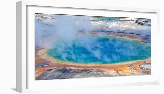 Yellowstone, Wyoming: an Overhead View of the Grand Prismatic Geyser-Brad Beck-Framed Photographic Print