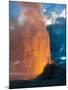 Yelowstone, Wy: White Dome Geyser Erupting with the Sun Setting Behind It-Brad Beck-Mounted Photographic Print