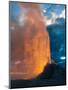 Yelowstone, Wy: White Dome Geyser Erupting with the Sun Setting Behind It-Brad Beck-Mounted Photographic Print
