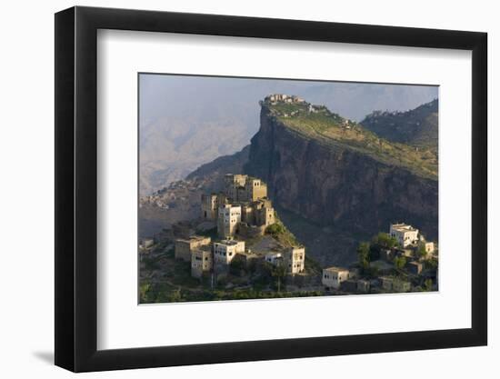 Yemen, Al Mahwit Province, Al Karn, Mountain Village, Elevated View-Peter Adams-Framed Photographic Print