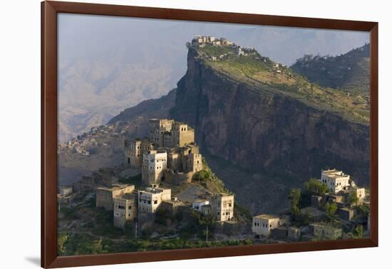 Yemen, Al Mahwit Province, Al Karn, Mountain Village, Elevated View-Peter Adams-Framed Photographic Print