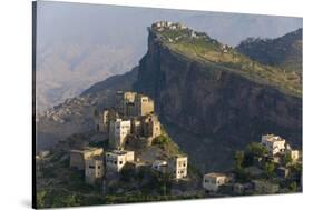 Yemen, Al Mahwit Province, Al Karn, Mountain Village, Elevated View-Peter Adams-Stretched Canvas