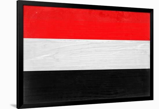 Yemen Flag Design with Wood Patterning - Flags of the World Series-Philippe Hugonnard-Framed Art Print