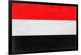 Yemen Flag Design with Wood Patterning - Flags of the World Series-Philippe Hugonnard-Framed Art Print