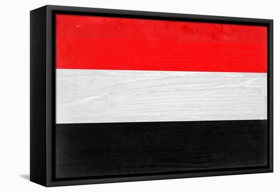 Yemen Flag Design with Wood Patterning - Flags of the World Series-Philippe Hugonnard-Framed Stretched Canvas