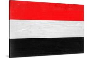 Yemen Flag Design with Wood Patterning - Flags of the World Series-Philippe Hugonnard-Stretched Canvas