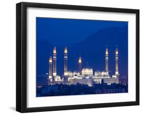 Yemen, Sana'A, Al-Saleh Mosque at Dusk-Nick Ledger-Framed Photographic Print