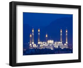 Yemen, Sana'A, Al-Saleh Mosque at Dusk-Nick Ledger-Framed Photographic Print