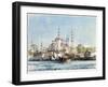 Yeni Jami and St. Sophia, Golden Horn, Plate 9, Illustrations of Constantinople, Engraved Pub. 1838-John Frederick Lewis-Framed Giclee Print