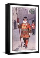 Yeoman of the Guard, Tower of London-Ernest Ibbetson-Framed Stretched Canvas