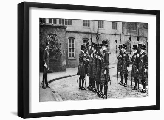 Yeomen Warders on Parade at the Tower of London, 1926-1927-null-Framed Giclee Print