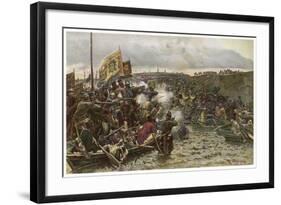 Yermak Timofeyevich Leads a Cossack Invasion of Siberia-null-Framed Art Print