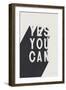 Yes You Can BW-Becky Thorns-Framed Art Print