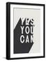 Yes You Can BW-Becky Thorns-Framed Art Print