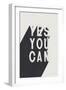 Yes You Can BW-Becky Thorns-Framed Art Print