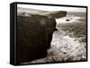 Yesneby Point - Rough Sea Cliffs Waves Crashing Into the Base of the Cliff Water Ocean-null-Framed Stretched Canvas