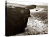 Yesneby Point - Rough Sea Cliffs Waves Crashing Into the Base of the Cliff Water Ocean-null-Stretched Canvas