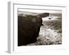 Yesneby Point - Rough Sea Cliffs Waves Crashing Into the Base of the Cliff Water Ocean-null-Framed Photographic Print